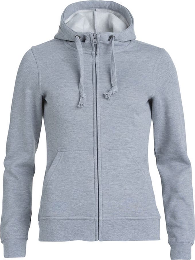 Clique Basic hoody full zip ds Grijs Melange maat S