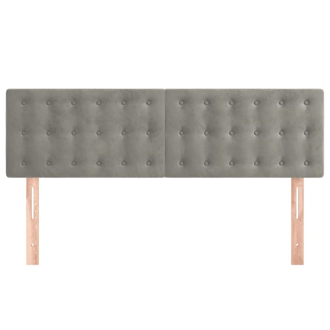 vidaXL - Hoofdborden - 144x5x78/88 - cm - fluweel - lichtgrijs