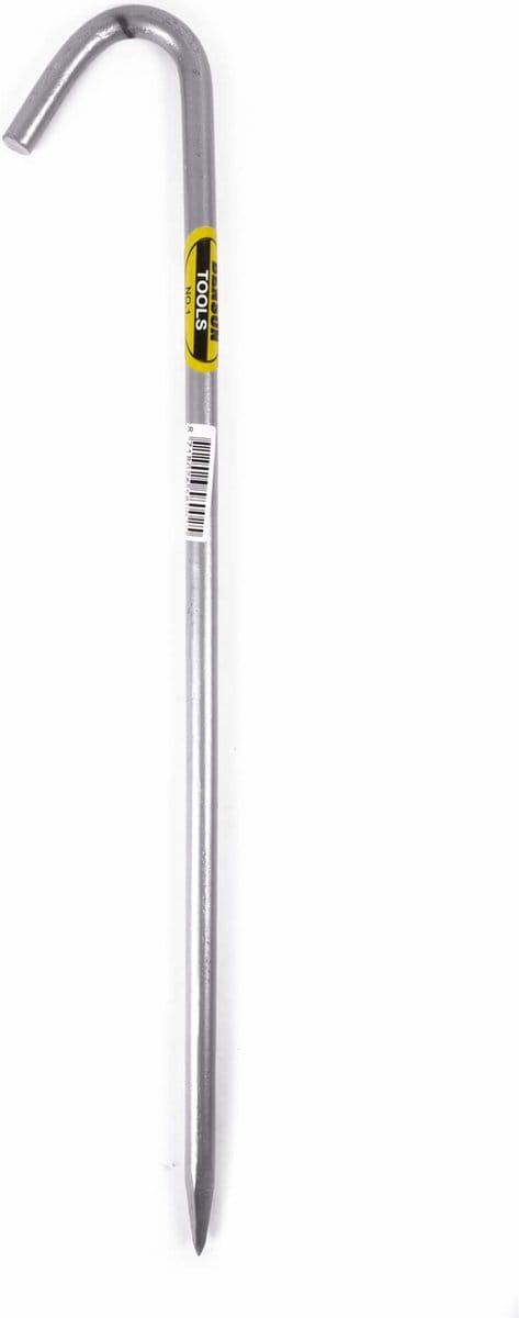 Benson Stevige grondpen - koolstofstaal - gebogen - 420 mm x 11 mm - zilver
