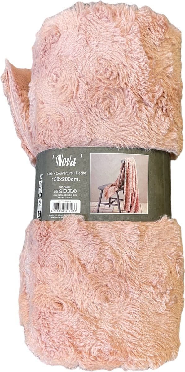 Nova plaid - Deken - 150x200cm - Old pink - Roze - Superzacht