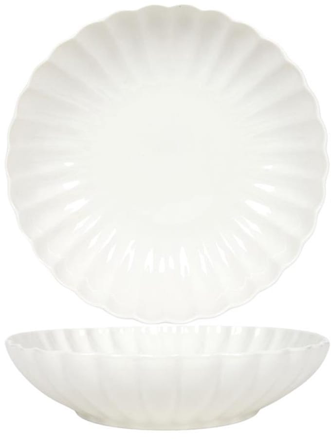 Diepbord Ø20cm Flower off white 6st