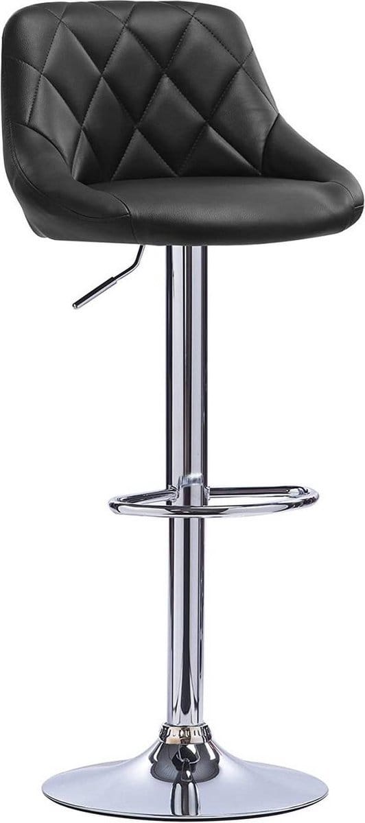 Bolt Edge Designer Barkruk - Zwart - Velvet - Ergonomisch - Verstelbaar - Set van 1