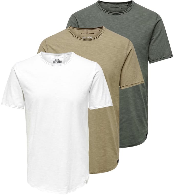Only & Sons Heren t-shirt 3 pack ONSBENNE