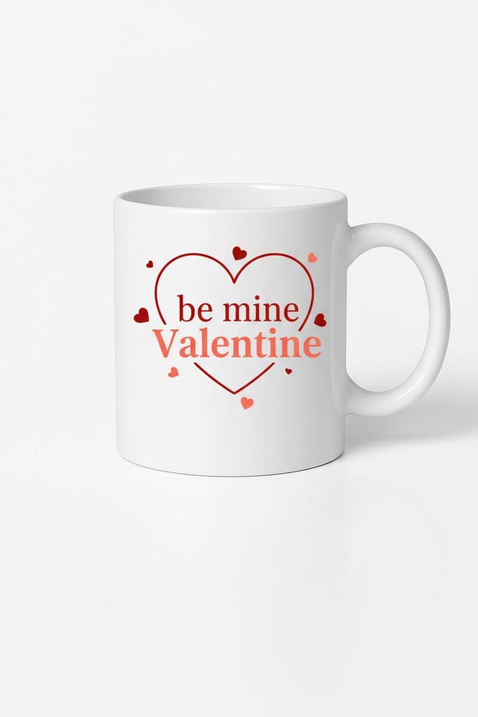 Valentijn Mok 'Be Mine Valentine' Hart Design - Romantisch Cadeau
