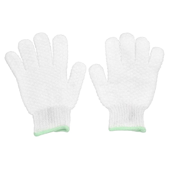 Zachte Bad- + Douchehandschoenen met Avocado-olie, 1 paar white