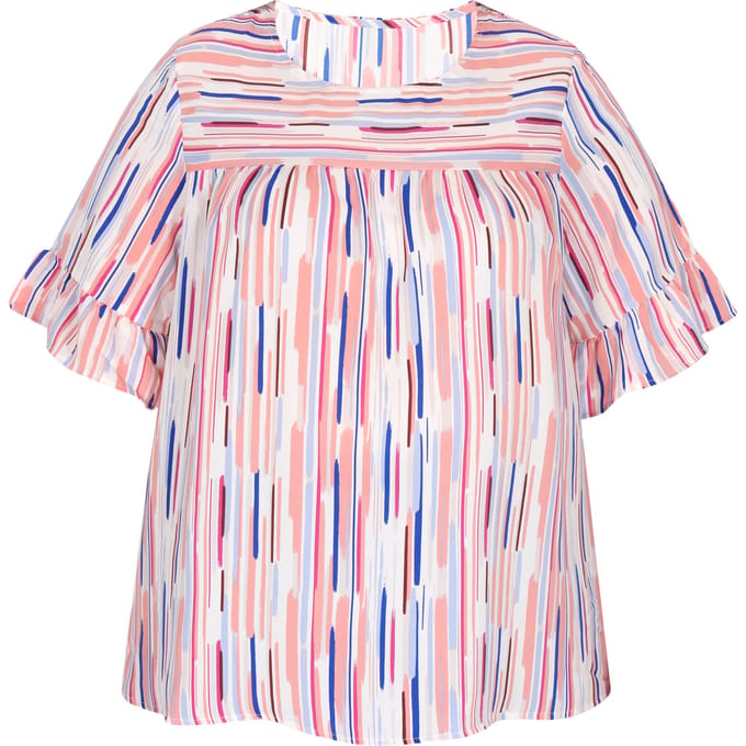 usha Grote maat blouse Dames Witte strepen