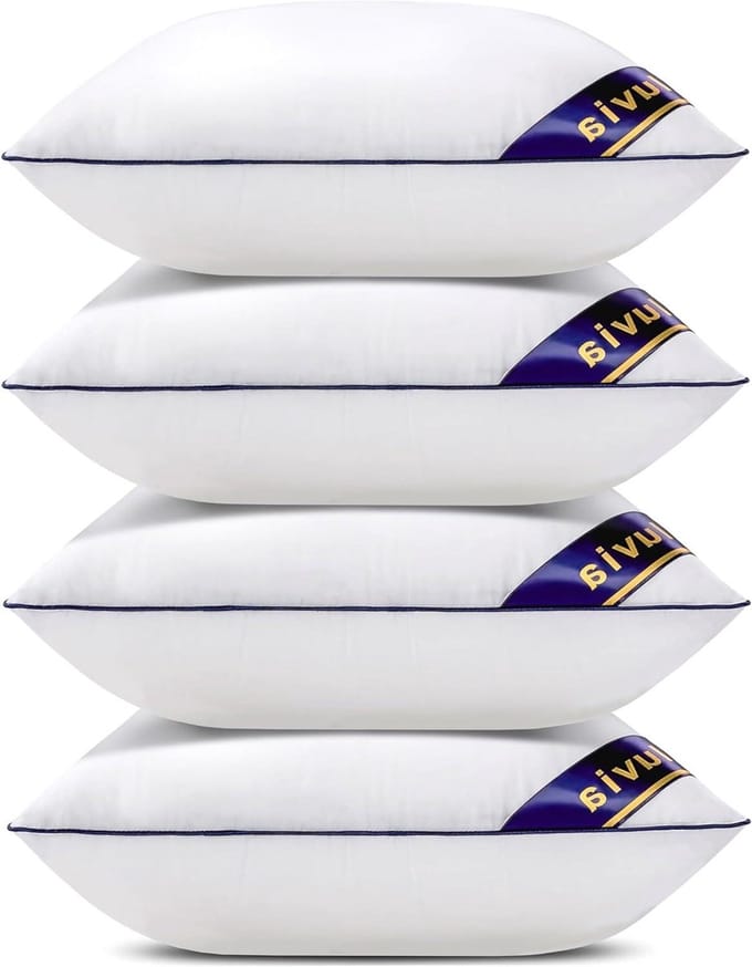 Siluvia Sierkussen Inserts Decoratieve Kussen Inserts-Vierkante Interieur Sofa Kussen Inserts - Decoratieve Kussen Insert Paar - Wit Bank Kussen (4, 22"x22" 4Pack)