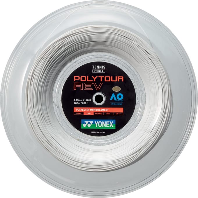 Yonex Tennissnaar Polytour Rev 1.25 Op Rol 200m Wit