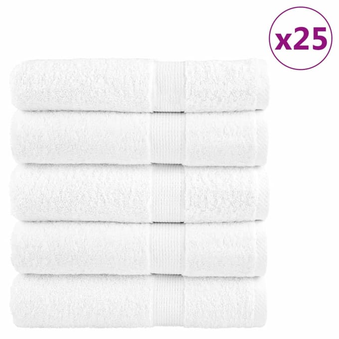 vidaXL - Badhanddoeken - SOLUND - 25 - st - 600 - g/m² - 100x150 - cm - wit