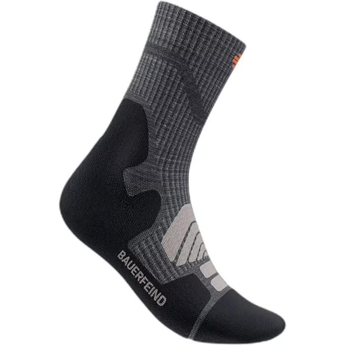 Bauerfeind Outdoor Merino Mid Cut Socks, Men, Lava Grey, 38-41 - 1 Paar