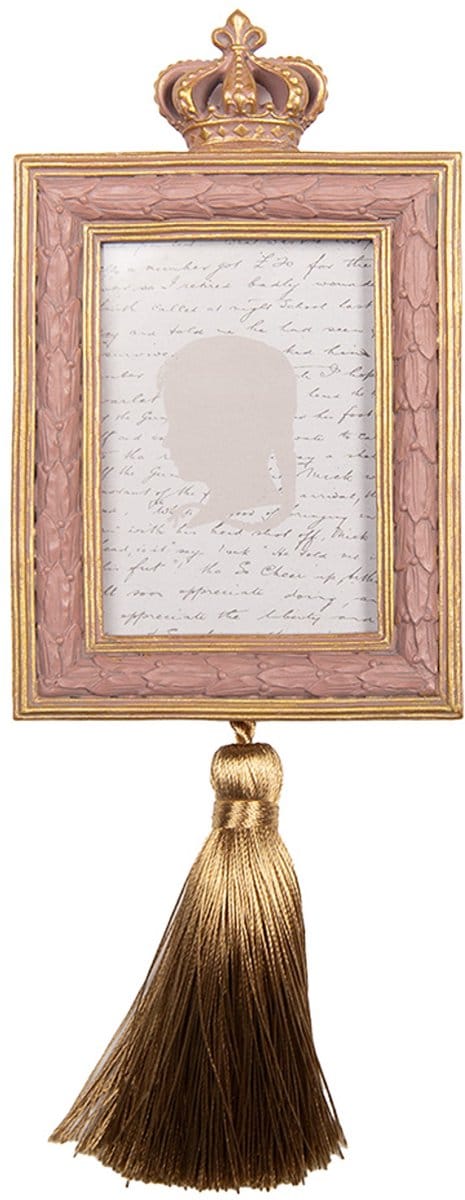 Clayre & Eef Fotolijst 6x9 cm Roze Kunststof