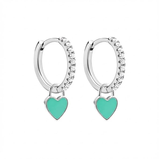 meisje hartje - turquoise groen - glitter