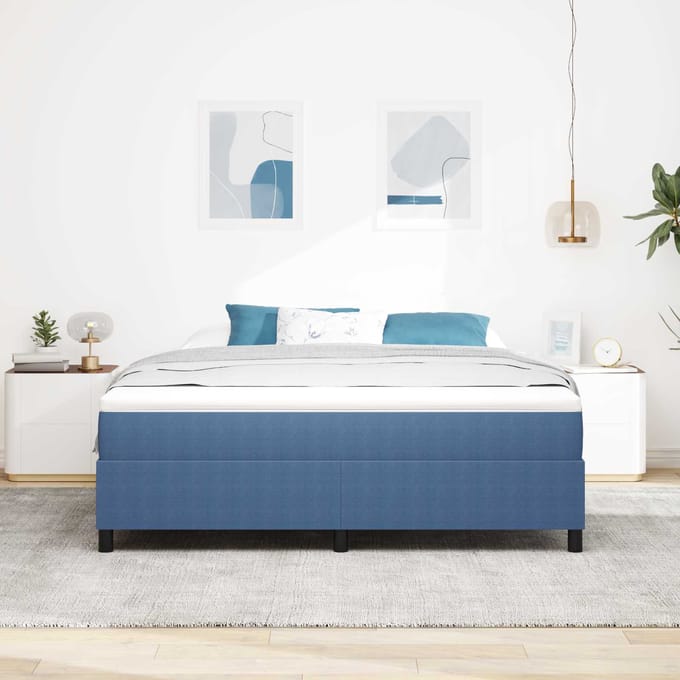 vidaXL - Platformbedframe - Blauw - 180 - x - 200 - cm - Corduroy - stof