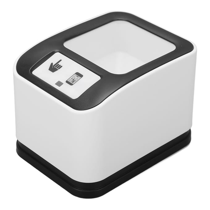 Desktop Barcode Scanner USB Omnidirectionele Handsfree Barcode Lezer voor Mobiele Betaling white