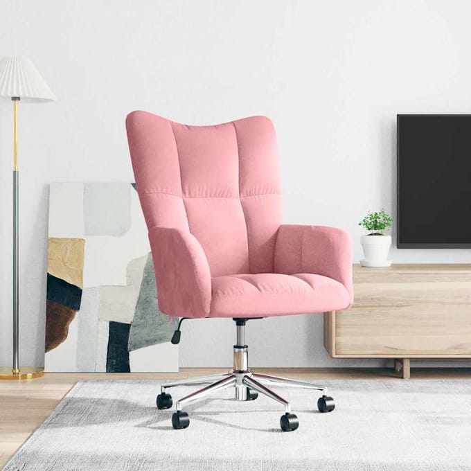 Vidaxl Fauteuil, Roze, Bekleed met Fluweel