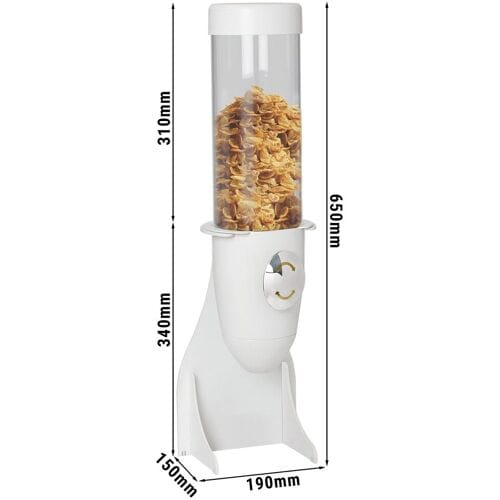GGM Gastro Cerealienspender - Ø 115mm - Weiß - Drehausgabe Wit