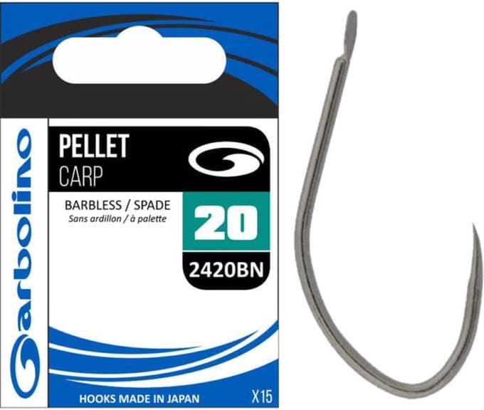 Garbolino Pellet Carp Barbless-Spade 2420BN (15 pcs) - Maat : 10