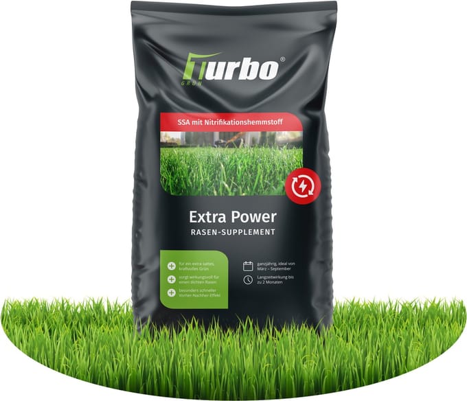 turbogrün Extra Power Gazonmest - 5 kg voor 250 m² - Dicht & sterk gazon - Gazonmeststof