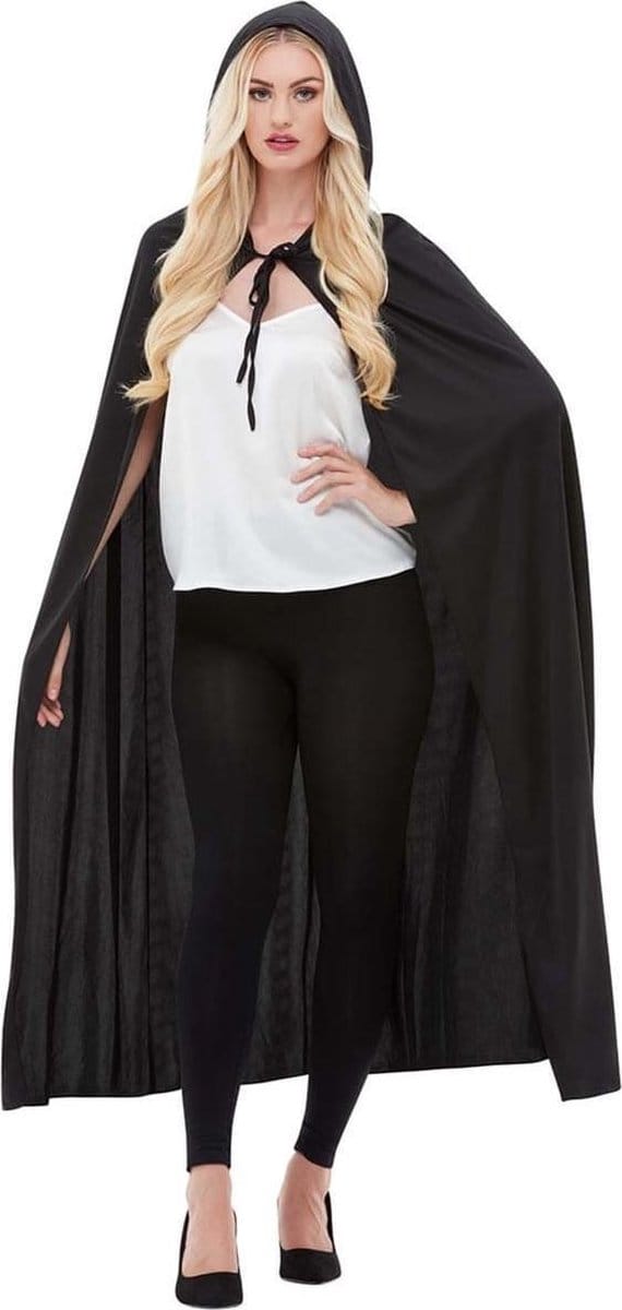 FUNIDELIA Zwarte cape voor vrouwen en mannen - Zwart