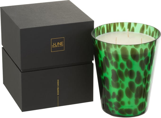 J-Line geurkaars Noa - Sandalwood - glas - goen - large - 95U
