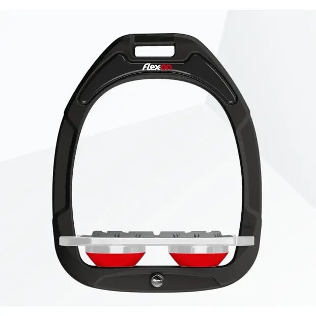 Platte Grip Zwart/Grijs/Rood stijgbeugels Flex-On Green Composite