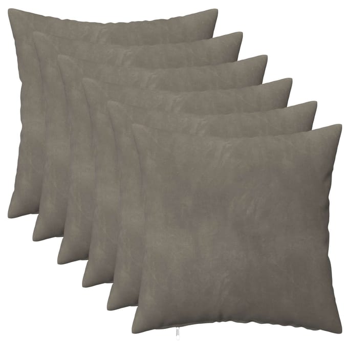 vidaXL - Kussensloop - 6 - pcs - HEERLEN - Lichtgrijs - 30 - x - 30 - cm - Fluweel