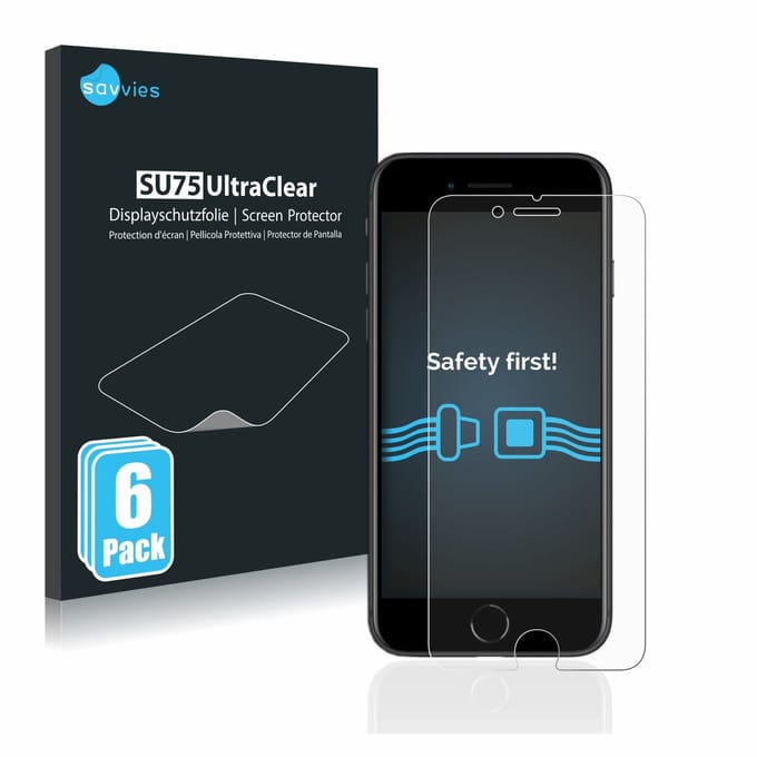 Savvies - Screenprotector voor Apple iPhone SE 2 / SE 3 - Folie Beschermfolie transparant 6 Stuks