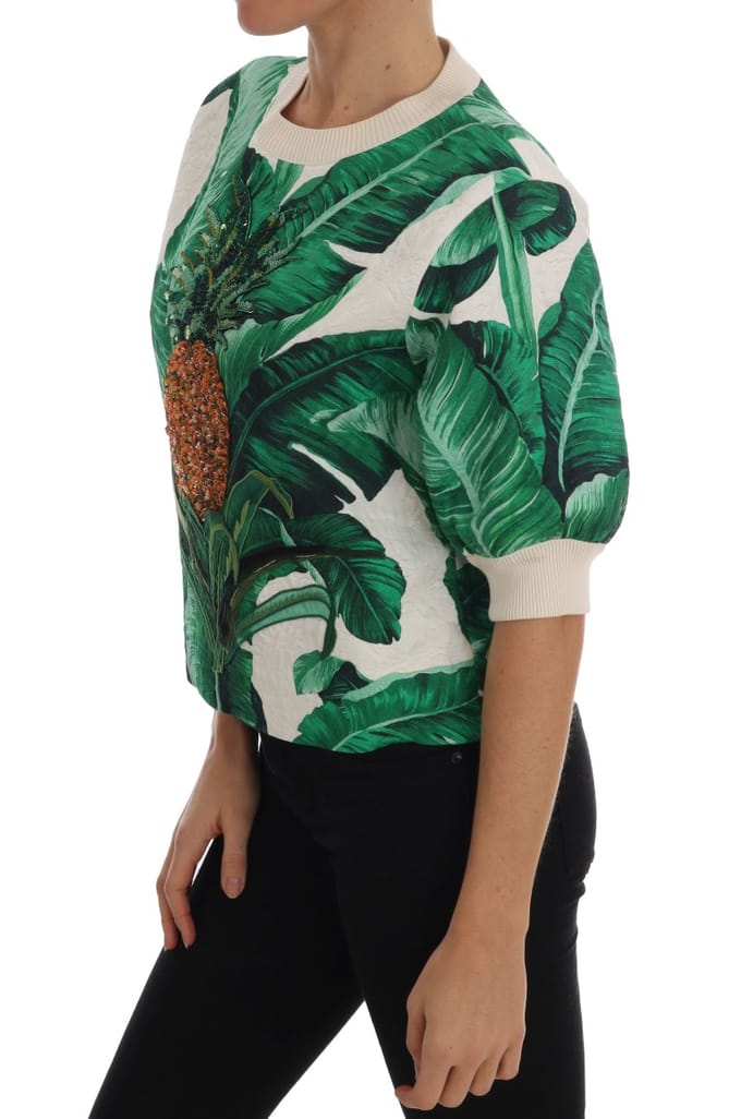 Dolce & Gabbana Vrouwen ananas banaan pailletten Crewneck Trui