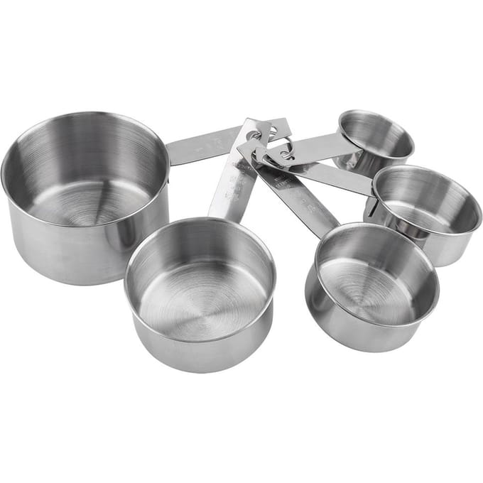 5pcs  Set Stainless Steel Anti rust Measuring Cup Spoon Baking Cooking Tool gray
