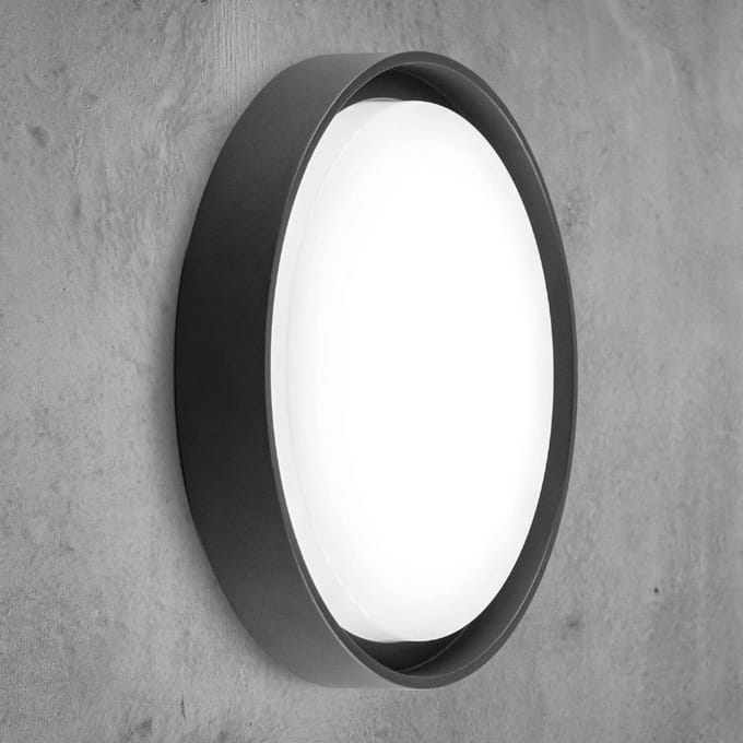 EVN LED buiten plafondlamp Tectum, antraciet, Ø 25 cm