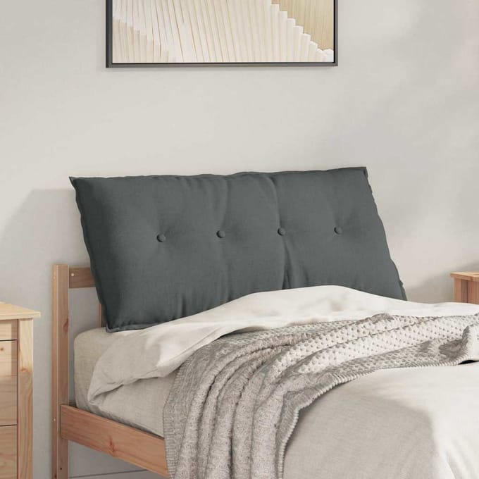 vidaXL - Rugkussen - Donkergrijs - 100 - x - 50 - x - 19 - cm - Stof