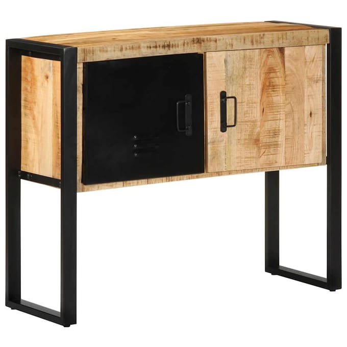 vidaXL - Wandkast - 90x35x75 - cm - massief - ruw - mangohout