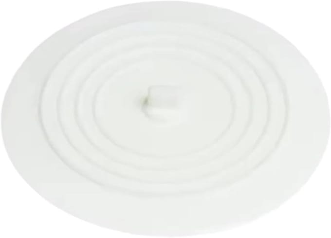 Siliconen Afvoerstop - Badkuipstop Gootsteenstop - Water Dicht Houden - Plat Zelfzuigend Design - 15 cm Diameter - Wit