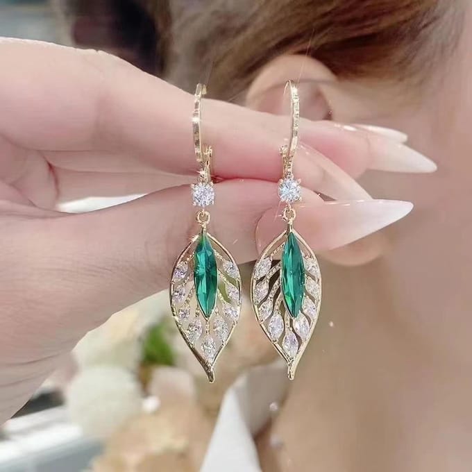 Boucles d'oreilles vertes avec mode et tempérament, bijoux de fiançailles et de mariage pour femmes, cadeaux vert