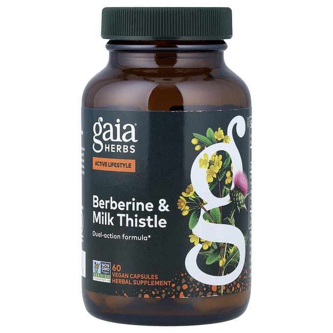 Gaia Herbs, Berberine & Mariadistel, 60 Plantaardige Capsules
