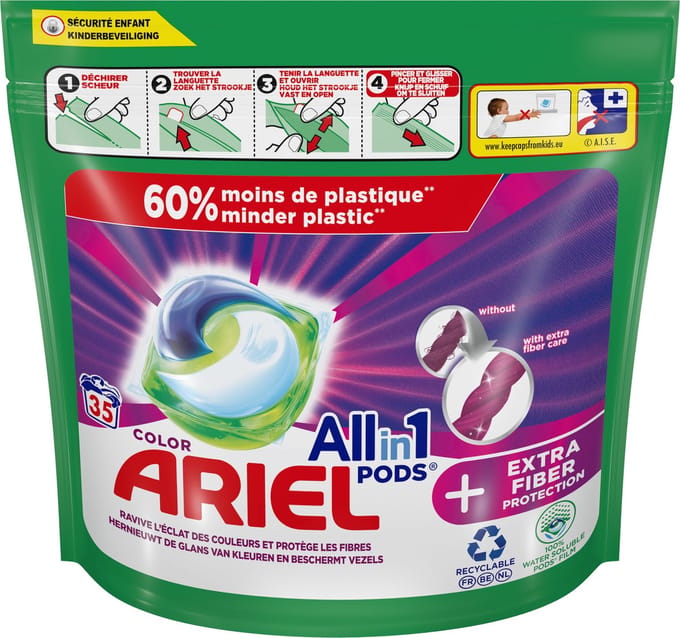 Ariel All in 1 Wasmiddel Pods +Extra Vezelbescherming - Wascapsules - 35 Wasbeurten