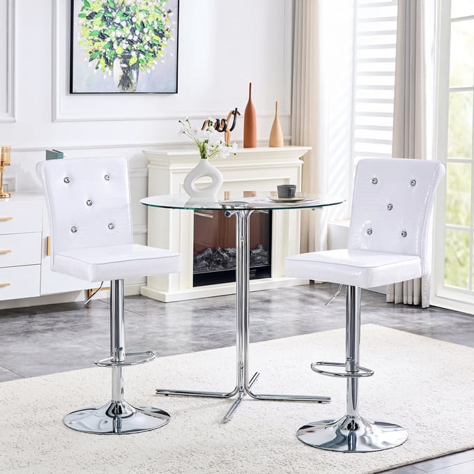 REDOM Eetkamerstoelen Set van 2 - Waterafstotend - Vintage - Eethoek - PVC - Wit