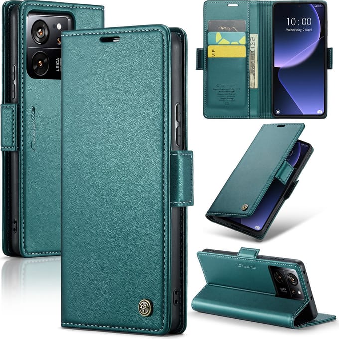 CaseMe Wallet Case met RFID Bescherming en Magneetsluiting voor Redmi Note 12 Pro+ 5G _ Groen