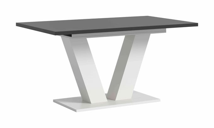 Motion eettafel V uitschuifbaar grijs NB wit NB - 90x150x76cm