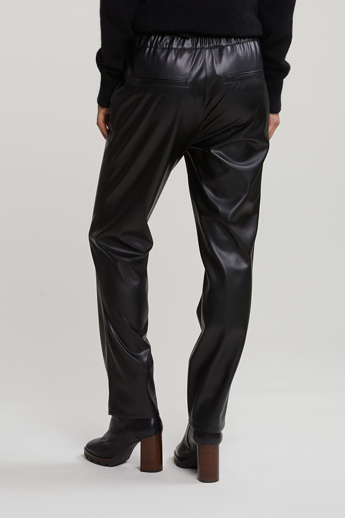 River Woods Black Vegan Leather Pants Größe: 40 | Lederhosen Outlet | Damen | Schwarz