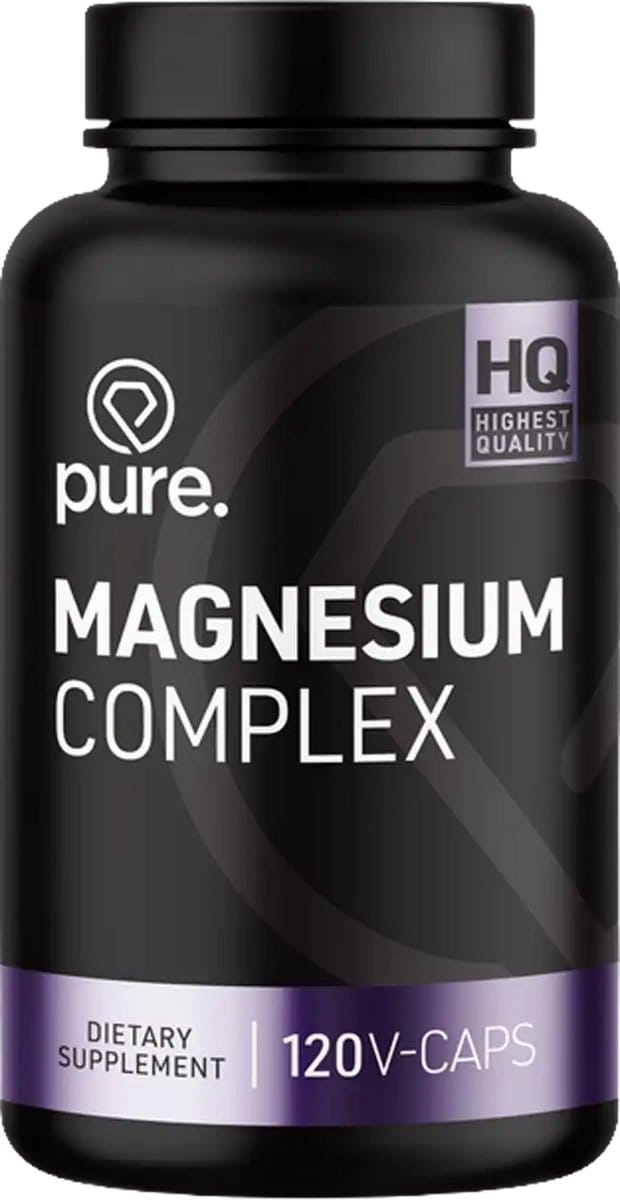 Pure. Magnesium Complex – Bisglycinaat, Citraat & Malaat – 120 vegan capsules