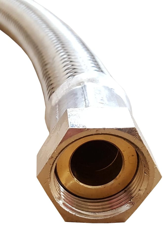 Stalen Gevlochten Slang 3/4   Gw/Gw, Lengte 50 Cm