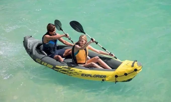 Intex Explorer K2 Kayak Set - 312 x 91 x 51 cm - Inclusief peddels en pomp