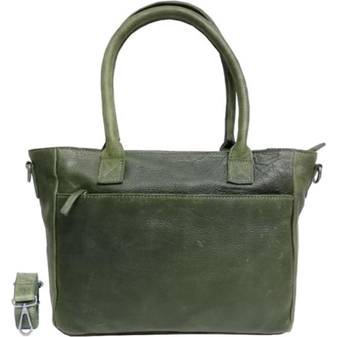 DSTRCT Raider Road Leren Schoudertas Shopper- Groen