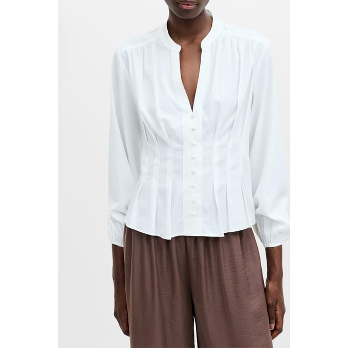 French Connection Crepe Pleat Top Summer White size 10 | Blouses Outlet | Women | White