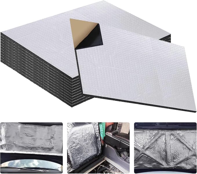 Geluidsisolatiemat voor Auto 12 Stuks 5mm Schuim Zelfklevend