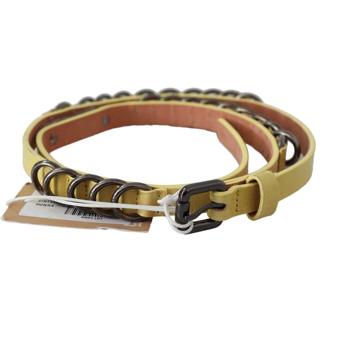 John Galliano Gele Leren Luxe Slim Gesp Chic Riem
