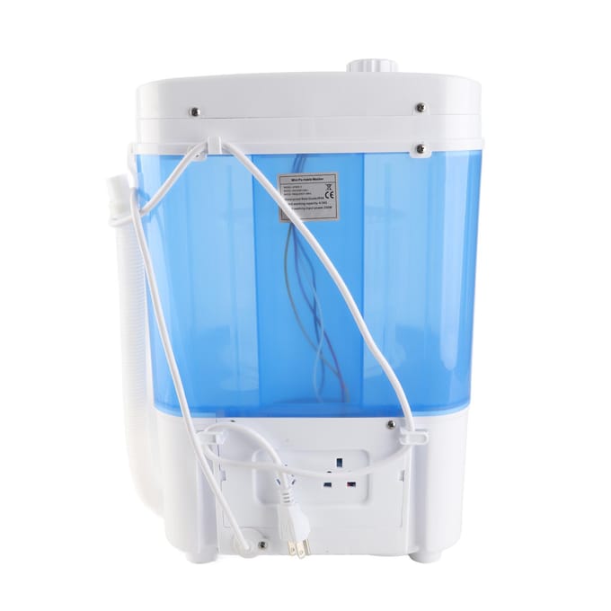 Draagbare Kleine Wasmachine Mini Compacte Enkele Kuip Wasmachine met Centrifugekorf Afvoerslang voor blue
