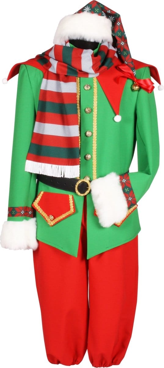 Kerst Elf Polestar Heren - Kerstelf Heren - Groen/Rood - Maat M