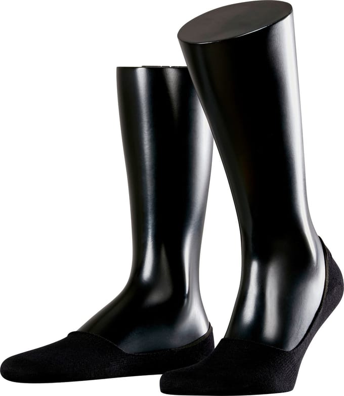 Esprit Basic Uni 2-Pack onzichtbar eenkleurig katoen multipack footies heren zwart - maat 39-42